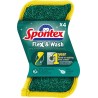 SPONTEX Eponge Microfibre Flex & Wash 4 éponges