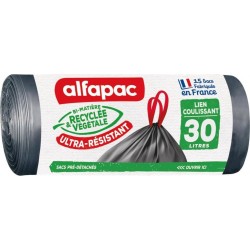 ALFAPAC Sac poubelle lien coulissant 30L x15