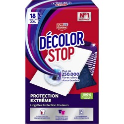 DECOLOR STOP Lingettes Décolorations Protection Extrême Couleurs 18 lingettes