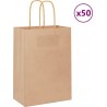 Vidaxl Sacs En Papier 50 Pcs Avec Poignées Marron 15x8x21 Cm