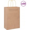 Vidaxl Sacs En Papier 50 Pcs Avec Poignées Marron 21x11x31 Cm
