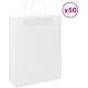 Vidaxl Sacs En Papier 50 Pcs Avec Poignées Blanc 32x12x42 Cm