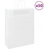 Vidaxl Sacs En Papier 50 Pcs Avec Poignées Blanc 32x12x42 Cm
