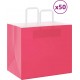 Vidaxl Sacs En Papier 50 Pcs Avec Poignées Rose 32x22x28 Cm