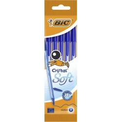 BIC CRISTAL SOFT BLEU X5