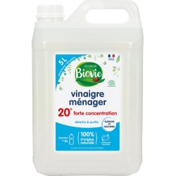 BIOVIE Vinaigre ménager Multi-usages Forte Concentration Détartrant Purifiant Assouplissant Sans Parfum Ecocert Origine Naturell