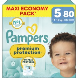 PAMPERS Couches Bébés Prenium Protection 11-16Kg 80 couches