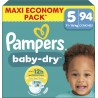 PAMPERS Couches Bébés Baby-Dry 11-16Kg Taille 5 94 couches