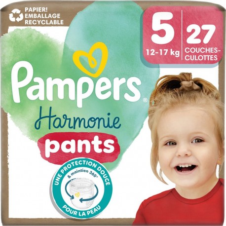 PAMPERS Couches Culottes Bébés Harmonie Pants T5 12-17Kg 27 couches culottes
