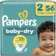 PAMPERS Couches Bébés Baby-Dry 4-8Kg Taille 2 56 couches