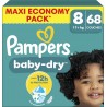 PAMPERS Couches Bébés Baby-Dry 17+Kg Taille 8 68 couches