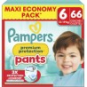 PAMPERS Couches Culottes Bébés Protection Pants 13-19Kg Taille 6 66 couches culottes
