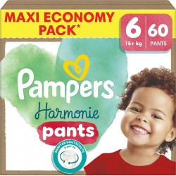 PAMPERS Couches Culottes Bébés Harmonie Pants 15+Kg Taille 6 60 couches culottes