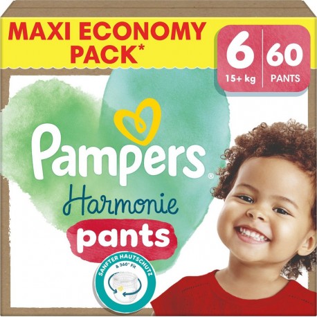 PAMPERS Couches Culottes Bébés Harmonie Pants 15+Kg Taille 6 60 couches culottes