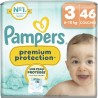 PAMPERS Couches Bébés Premium Protection 6-10Kg Taille 3 x46 couches