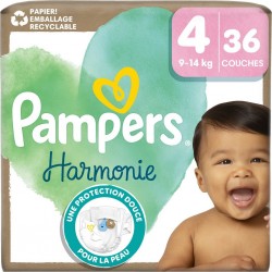 PAMPERS Couches Bébés Harmonie 9-14Kg Taille 4 x36 couches