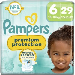 PAMPERS Couches Bébés Premium Protection 13-18Kg Taille 6 29 couches