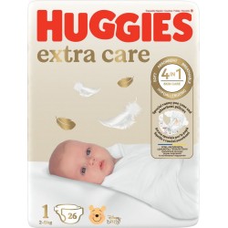 HUGGIES Couches Bébés Extra Care T1 26 couches