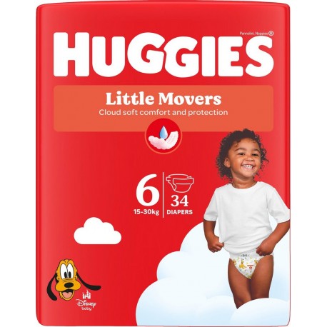 HUGGIES Couches Bébé Taille 6 15-30Kg Disney Little Movers Pants pack de 34 couches