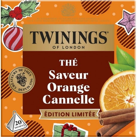 TWININGS Thé Noir Saveur Orange Cannelle