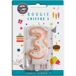SAINTE LUCIE Bougie chiffre 3