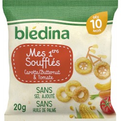 BLEDINA Soufflés Dès 10 mois Mes 1ers Soufflés Carotte Butternut Tomate sans sel ajouté sans huile de palme