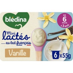 BLEDINA Dessert lacté bébé dès 6 mois Vanille Mini Lactés
