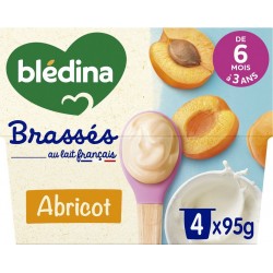 BLEDINA Dessert lacté bébé dès 6 mois Abricot Brassés