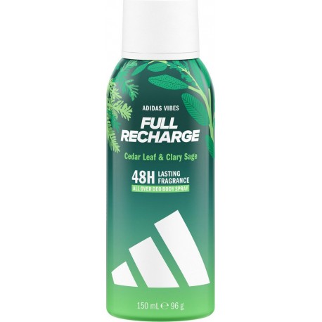 ADIDAS Déodorant spray Full Recharge Cedar Leaf & Clary Sage 48h