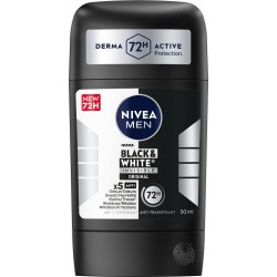NIVEA Déodorant Stick stick homme Anti-transpirant 72H Invisible Black & White Original Sans Alcool