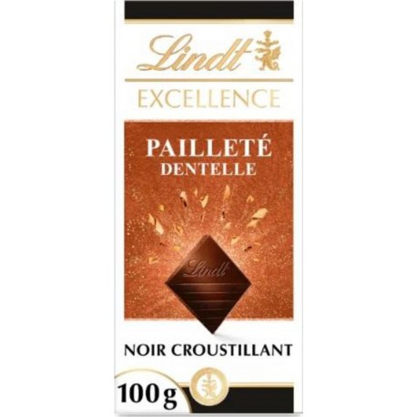 LINDT EXCELLENCE CHOCOLAT NOIR BRISURE DE CREPE DENTELLE 100g