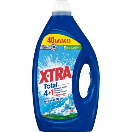X-TRA Lessive Liquide Fraicheur Alpine 40 Lavage