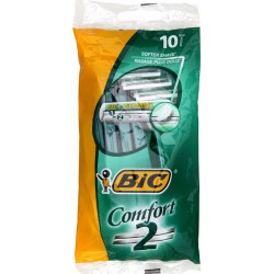 Bic Comfort 2 par 10 Rasoirs Jetables 2 Lames pour Homme avec Aloé + Vitamins