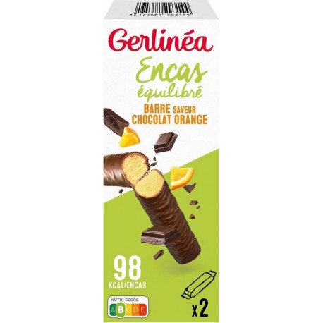 GERLINEA ENCAS EQUILIBRE BARRE LOURDE ORANGE CHOCOLAT NOIR 62g