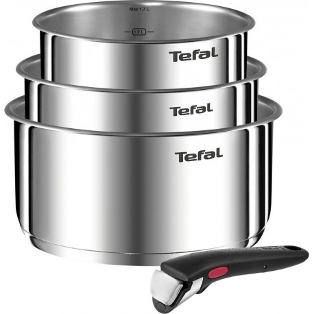 TEFAL Batterie de cuisine 3 casseroles avec 1 poignée