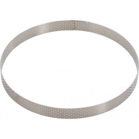 DE BUYER Cercle pâtisserie Cercle à tarte en inox perforé 24.5 x 2