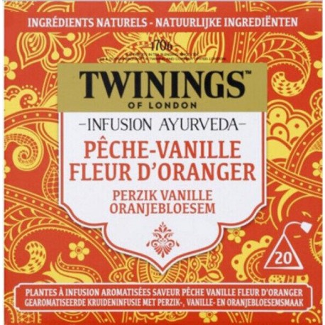 Twinings Infusion ayuverda pêche vanille fleur oranger-x20