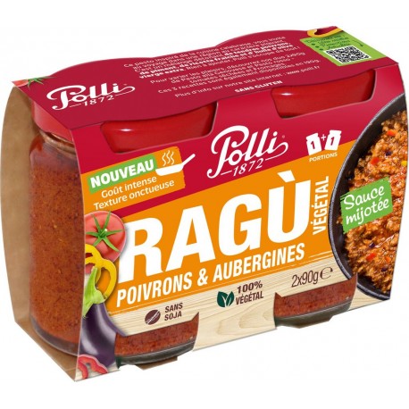 POLLI Sauce Poivrons et Aubergines les 2 pots de 90g