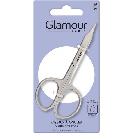 GLAMOUR PARIS Ciseaux à ongles Acier Inoxydable Bouts Courbés la paire