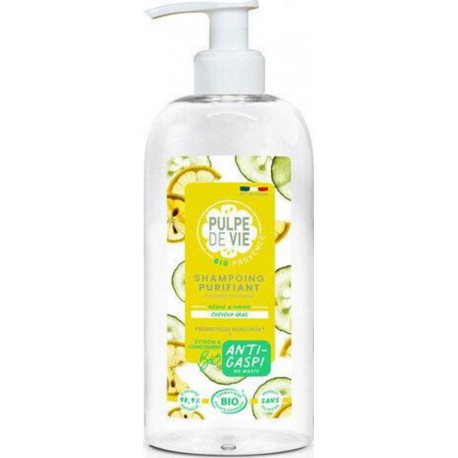 PULPE DE VIE BIO SHAMPOOING CUIR CHEVELU GRAS PURIFIANT CITRON & CONCOMBRE 400ml