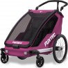 FUXTEC Remorque À Vélo Sport Cruiser Fuxtec 2-en-1 Et Buggy Pliable Pourpre Pour 2 Enfants Aluminium Avec Protection